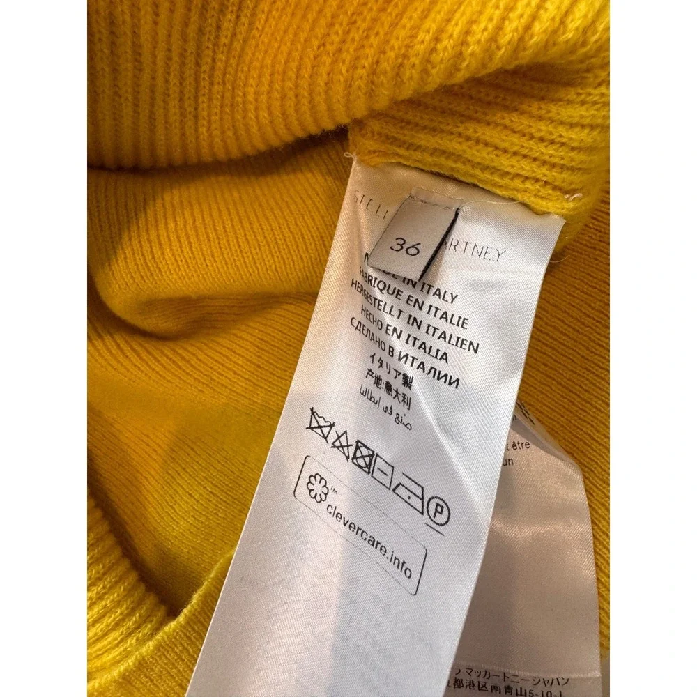 Stella McCartney Yellow Ribbed Bell Sleeve Knit‎ Sweater Size 36 S Designer